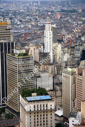 Aerial view of high rise buildings in Sao Paulo, Brazil.