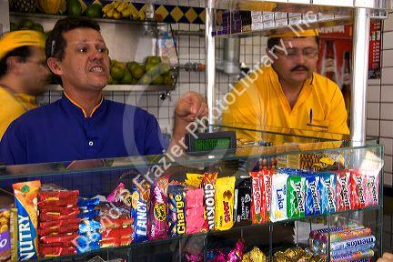 A lanchanette, cafe, restaurant in the Liberdade asian section of Sao Paulo, Brazil.
