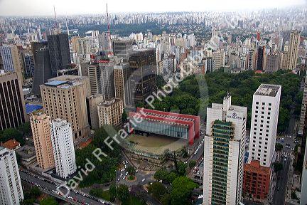 Aerial view of MASP, the Museum of Art Sao Paulo, Brazil.