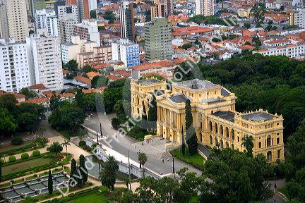 Aerial view of the Museu Paulista in Sao Paulo, Brazil.