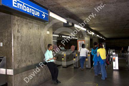 Trianon MASP subway entrance in Sao Paulo, Brazil.