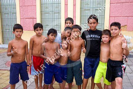 A group of Brazilian boys in Manaus, Brazil.