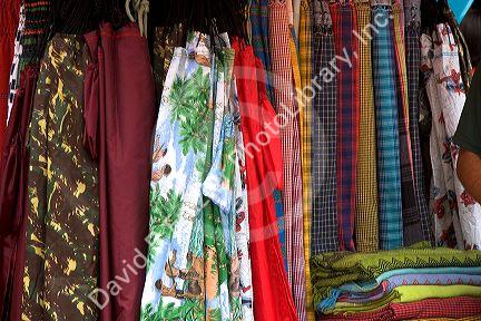 Hammocks being sold at an outdoor market in Manaus, Brazil.