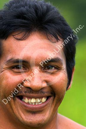 Portrait of a brazilian man in the Amazon jungle near Manaus, Brazil.