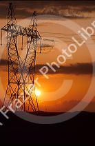 Power lines at sunset.