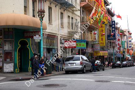 Grant Street scene in Chinatown, San Francisco, California.