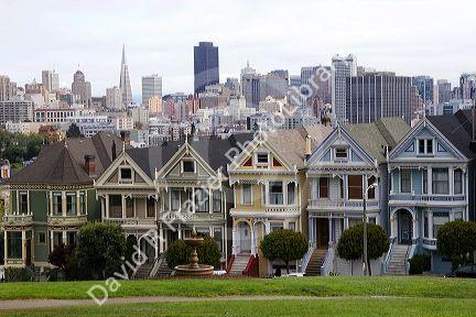 Victorian housing near Alamo Park in San Francisco, California.
