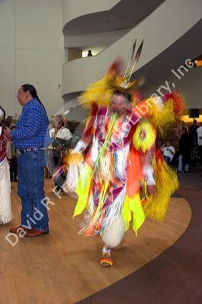 Native American dancer performs at the National Museum of the American Indian in Washington, D.C.