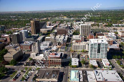 Aerial view of downtown Boise, Idaho.