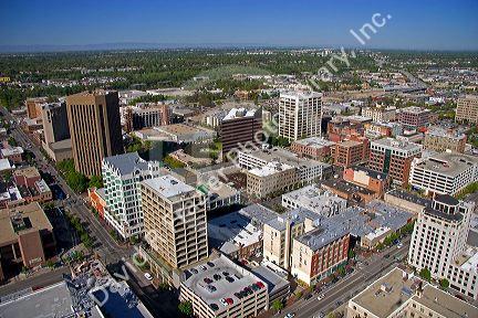 Aerial view of downtown Boise, Idaho.