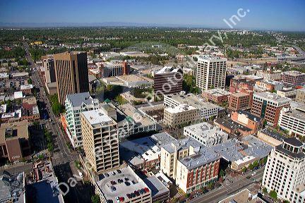 Aerial view of downtown Boise, Idaho.