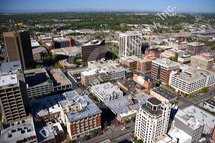 Aerial view of downtown Boise, Idaho.