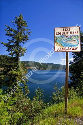 Lake Coeur d' Alene along the scenic byway at Coeur d' Alene, Idaho.