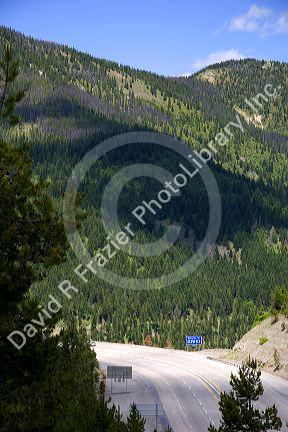 Interstate 90 Lookout Pass between Idaho and Montana borders.