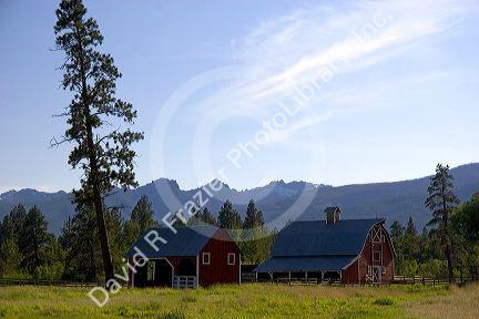Red barn near Hamilton, Montana.