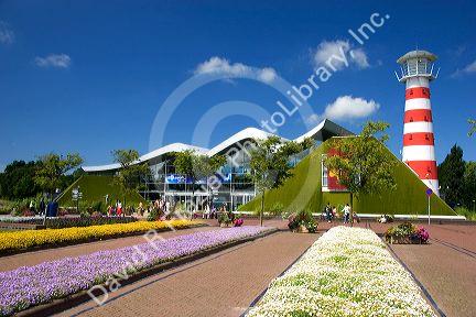 Exterior of the miniature city Madurodam at The Hague in the province of South Holland, Netherlands.