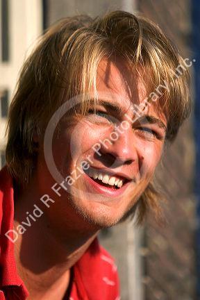 Portrait of a young Dutchman in Amsterdam, Netherlands.
