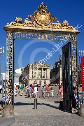 The Palace of Versailles at Versailles in the department of Yvelines, France.