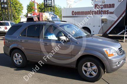 Idaho Senator Larry Craig arriving at a press conference in Boise, Idaho.