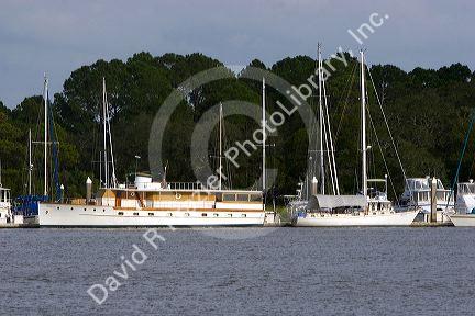 Yachts moored at Jekyll Island, georgia.