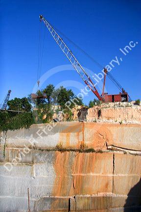 Crane at a granite quarry in Elberton, Georgia.