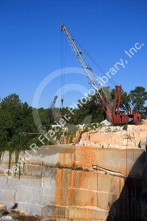Crane used for lifting blocks of granite at a quarry in Elberton, Georgia.