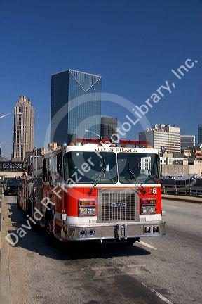 City of Atlanta fire department ladder truck, Georgia.