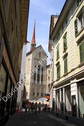 A walking street in Zurich, Switzerland.switzerland, swiss, europe, european, travel, tourism, swiss alps, alps, alpine, zurich, walking street, pedestrian