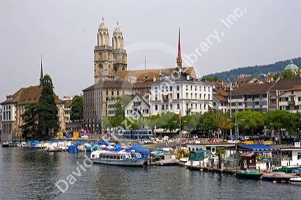 Limmat River in Zurich, Switzerland.switzerland, swiss, europe, european, travel, tourism, swiss alps, alps, alpine, zurich, river, boats, limmat, limmat river