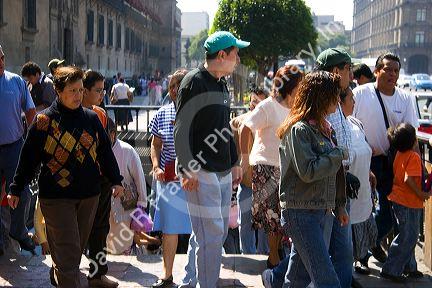 People exiting the Metro underground in Mexico City, Mexico.