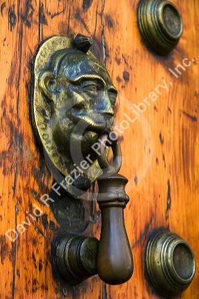 A door knocker on the Palacio de Iturbide in Mexico City, Mexico.