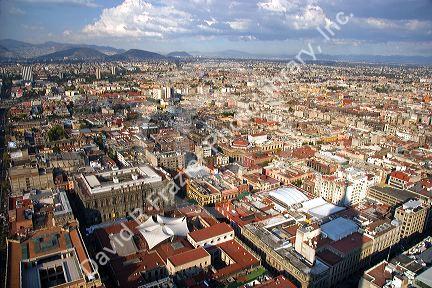 Aerial view of Mexico City, Mexico.