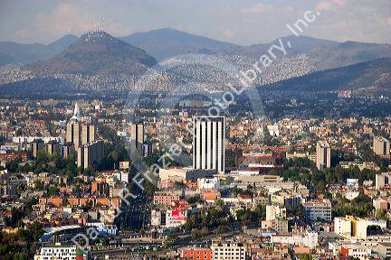 Aerial view of Mexico City, Mexico.