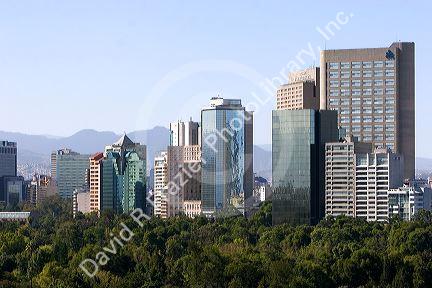 High-rise buildings in Mexico City, Mexico.