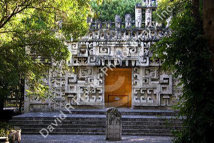 An Aztec ruin reconstructed at the National Museum of Anthropology in Mexico City, Mexico.