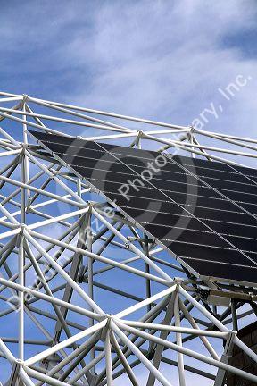 Photovoltaic array atop the Hawaii Gateway Energy Center visitor complex located on the south coast at Kailua-Kona on the Big Island of Hawaii.