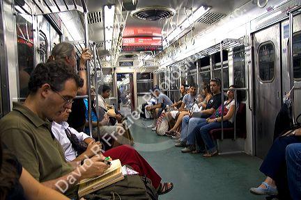 People ride the Buenos Aires Metro in Argentina.
