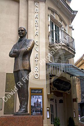 Statue of Carlos Gardel, father of the Tango, in front of the Abasto Shopping Centre in Buenos Aires, Argentina.