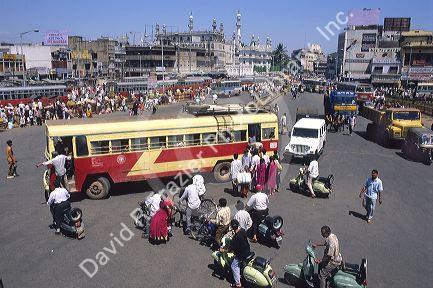 City street scene in Bangalore, India.