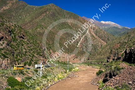 Mendoza River in the Andes Mountain Range, Argentina.