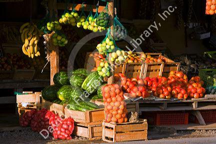 Roadside fruit stand near Valparaiso, Chile.