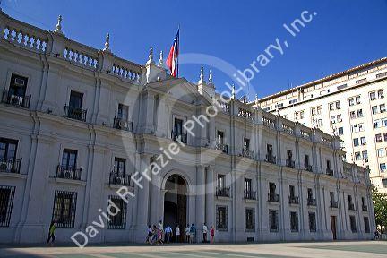 The Palacio de la Moneda in Santiago, Chile.