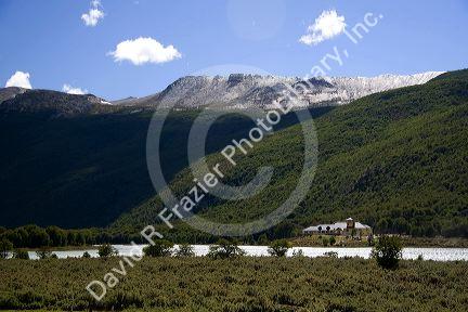 Lodge along the Pipo River near Ushuaia on the island of Tierra del Fuego, Argentina.