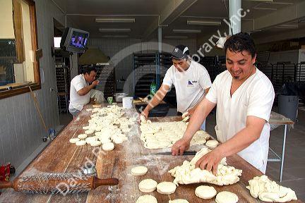 Bakers make biscuits at the Panaderia Union in Tolhuin, Tierra del Fuego, Argentina.