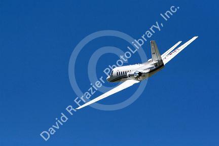 Cassna Citation private jet at take off.