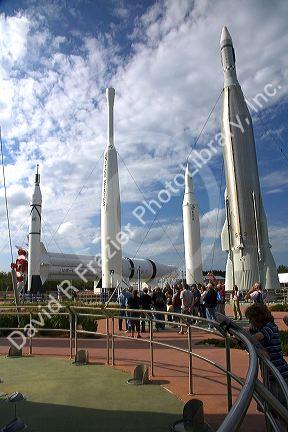 Rocket Garden at the Kennedy Space Center Visitor Complex in Cape Canaveral, Florida.