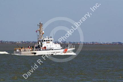 U.S. Coast Guard patrol boat in Galveston Bay, Texas.