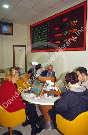 Italian bingo parlor at La Spezia, Liguria, Italy.