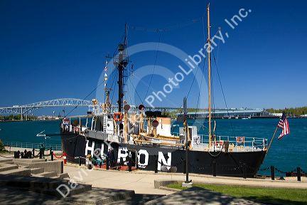 The Huron Lightship Museum at Pine Grove Park in Port Huron, Michigan.