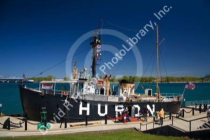 The Huron Lightship Museum at Pine Grove Park in Port Huron, Michigan.